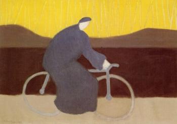 Bicycle rider by the loire